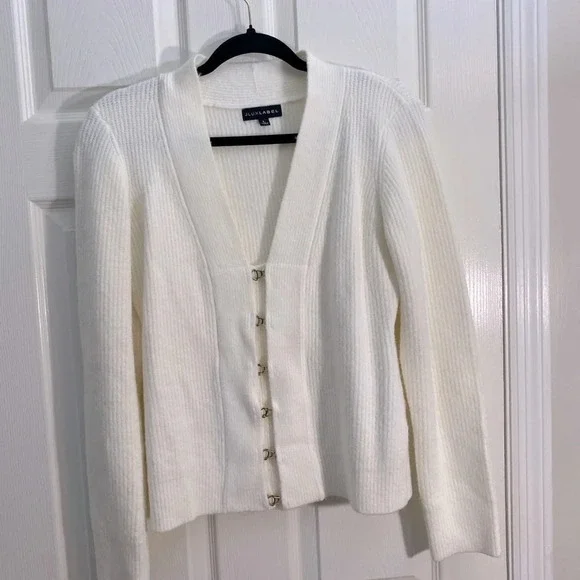 Elegant JLUXLABEL Cream Women's Sweater/cardigan size L - Picture 10 of 11